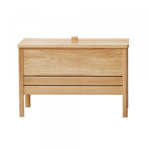 A line storage bench 68 chêne de face