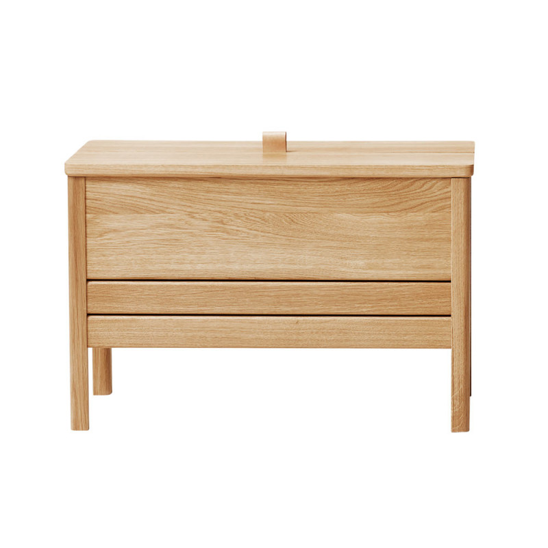 A line storage bench 68 chêne de face