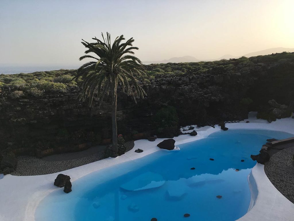 The swimming pool designed by Cesar Manrique at Jameos del Agua